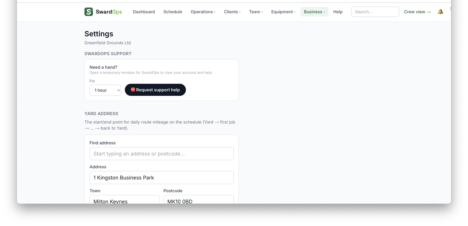 Settings & your company profile